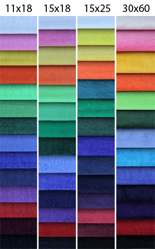 Custom Rally Towels Color Chart