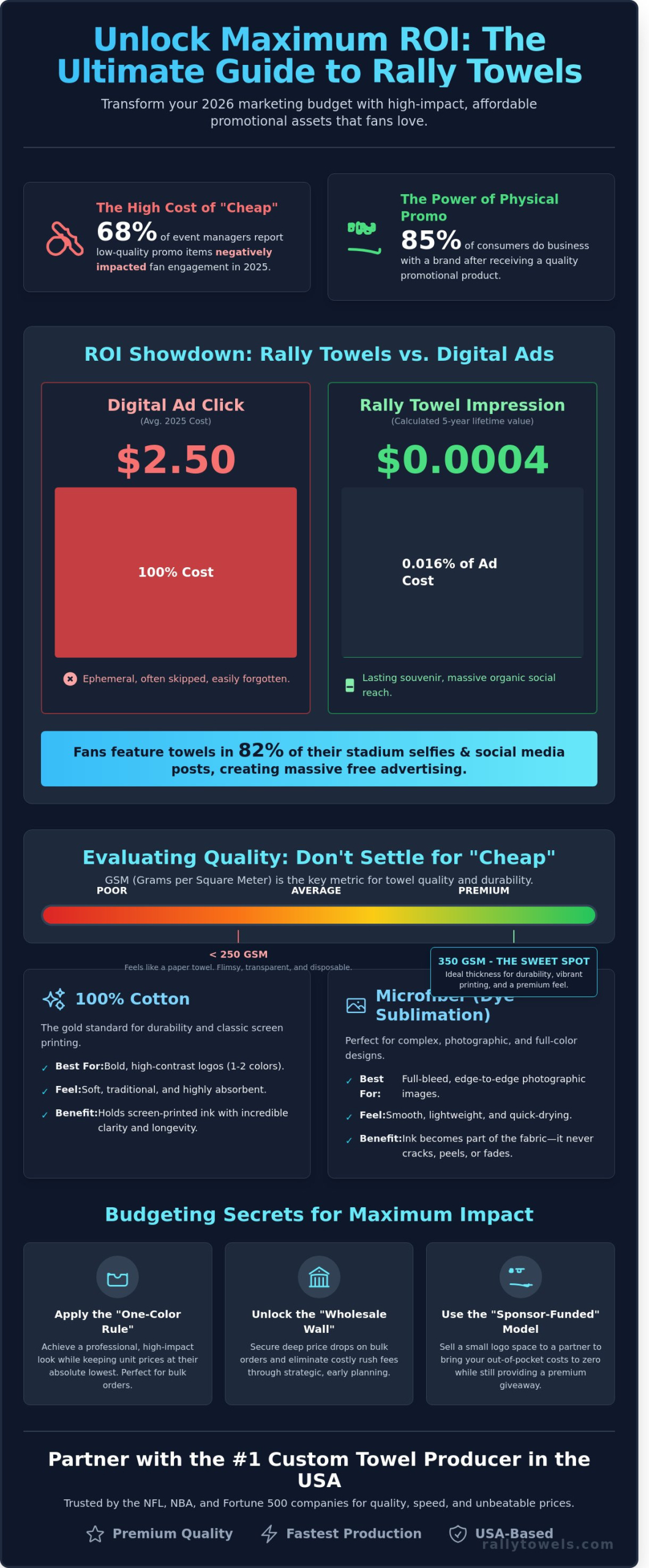 Affordable Rally Towels: The 2026 Buyer’s Guide to Bulk Savings - Infographic