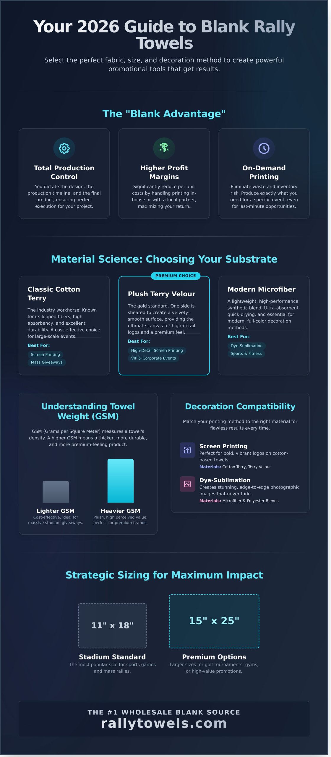 Wholesale Blank Rally Towels: The Ultimate 2026 Guide for Decorators and Teams - Infographic
