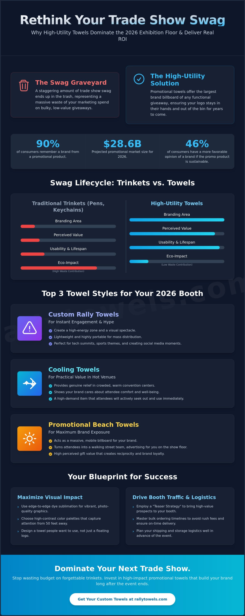 Promotional Towels for Trade Shows: The 2026 Guide to High-Impact Swag