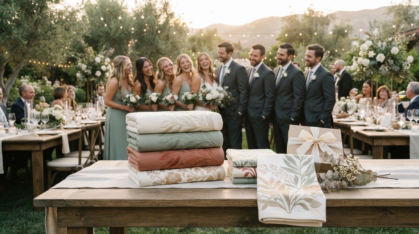 Custom Wedding Party Towels: Unique Favors Guests Love